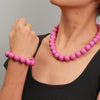 Two-Piece Acrylic Bead Necklace and Bracelet Set with Geometric Shapes - Image 38