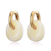 Oval Shape Acrylic Resin Pendant Stainless Steel Hoop Earrings For Women Gold Color Steel Ear Buckle Female Jewelry - Image 9