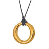 Long PU Leather Stainless Steel Round Pendant Bib Necklace Minimalist for Women Stylish Jewelry - Image 7