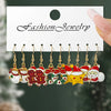 European American Christmas Style Jewelry Classic Holiday Santa Claus Christmas Tree Reindeer Earrings Set - Image 5