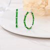 Silver Earrings Green Serpentine Snake Gem Bamboo Joint Hoop Earring For Woman Classic Party Jewelry Lucky Gift - Image 6