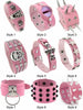 1 Punk Pink Skull Rivet Creative Bracelet Bracelet, Suitable For Women's Daily Holiday Parties And Halloween Wear - Image 1
