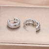 Round Cubic Zirconia Hoop Earrings in Gold-Tone or Silver-Tone - Image 6