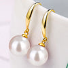 Ball Shape Long Earrings Shell Beads Simulation Freshwater Pearl Drop Earrings Rhinestone Temperament Ear Hook Ear Jewelry - Image 8