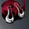 Silver Drop Earrings Charm for Women Jewelry Wedding Engagement Party Hoop Nice Gift - Image 3