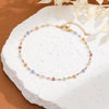 Bohemian Colorful Rhinestone Adjustable Anklet for Women Summer Beach Gold Color Thin Feet Chain Party Jewelry Accessories - Image 2
