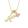Letter Necklace for Women Pink Zircon Heart-shaped Pendant Suitable for Girls to Wear Personalized Gold-plated Jewelry - Image 15
