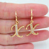 Gold Color Clear Zircon CZ Name Alphabet Initial Letter Dangle Earrings for Women - Image 13