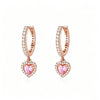 Rose Gold Pink Crystal Flower Language Necklace Earpiece Set Commemorative Day Gift - Image 5