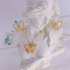 European and American Cute Micro-inlaid Butterfly Necklace Earrings Set Classic Light Transparent Stainless Steel - Image 26