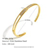 Open Series Hollowed Heart Zircon Hammered Bracelet Satinless Steel Women's Jewelry Gift - Image 12