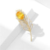 Classic Rhinestone Feather Brooch Gold Plated Lapel Pin Clothing Dress Accessories Birthday Party Jewelry Gifts For Women Men - Image 7