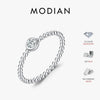 Bezel Setting Ring Silver Beads Stackable Finger Rings For Women Lab Diamond Jewelry - Image 1