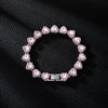 Shiny Heart Zircon Hip Hop Rock Tennis Chain Jewelry Set Bracelet Necklace Combo For Women Men - Image 17