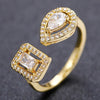 Geometric Shaped Cuff Opening Rings for Women Silver Color/Gold Color Noble Cubic Zirconia Ring Accessory Jewelry - Image 8