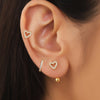 3PCS Stainless Steel Heart Zircon Tiny Hoop Earrings Set For Women Small Huggie Stud Helix Cartilage Piercing Jewelry - Image 2