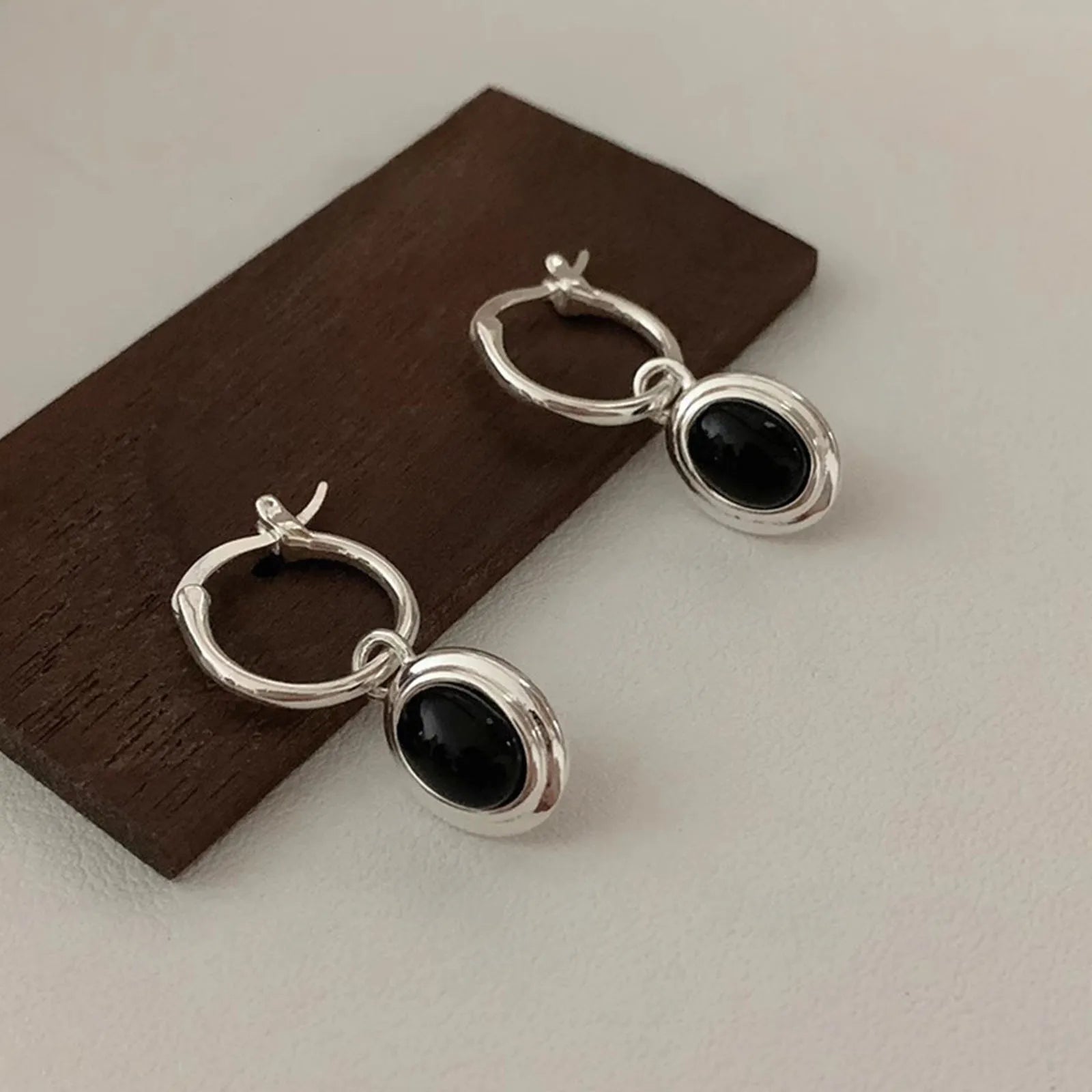 Silver Vintage Gold Round Earrings For Women Black Ball Earring Jewelry Prevent Allergy Party Accessories Gift - Image 1