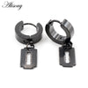 2PCS Stainless Steel Star Cross Snake Spike Skull Sword Blade Chain Feather Spider Dangle Women Men Huggie Hoop Earrings - Image 29