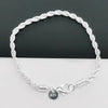 Silver 4MM Twisted Rope Bracelets For Women Men Minimalist Couple Chain Bracelet Male Unisex Jewelry Gifts - Image 4