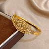 Vintage Geometric Hollow Carved Cuff Bracelet for Women Chic Gold Plated Stainless Steel Wrist Bangle Jewelry - Image 5