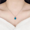 Silver Jewelry Sets For Women Ellipse Zircon Ring Necklace Earrings Accessories - Image 4