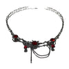 Hiphop Red Zircon Pendant Necklace for Men Chokers Black Chain Red Crystal Waterdrop Tassel Double Layered Neck Chain Jewelry - Image 6