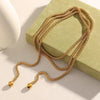 Stainless Steel Simple Multipile Layers Chain Necklace for Men Women Gold Plated Round Ball Pendant Necklace Statement Jewel - Image 1