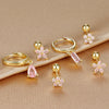3pcs Stainless Steel Square Pink Zirconia Earrings Set For Women Small Helix Screw Cartilage Piercing Party Jewelry Accessories - Image 15