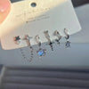 6PCS Set Goth Punk Crystal Moon Cross Star Pendant Earrings For Men Women Grunge Y2K Vintage Aesthetic Jewelry Accessories - Image 1