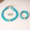Simple Stone Beads Necklace Earrings and Bracelet Set Multilayer Choker for Women Short Strand Neck Chain Collar Jewelry - Image 3
