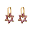 Star Gold Color Geometric Hoop Earrings For Women Zircon Female Drop Earrings Engagement Elegant Jewelry - Image 19