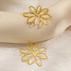 Stainless Steel Earrings with Gold Plated Hollow Flower Design, Delicate Timeless for Daily Jewelry - Image 3