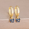 2Pcs 12 Constellation Birthstone Little Gold Plated Ear Hoop Earrings Cubic Zirconia Butterfly Pendant Party Wedding Jewelry - Image 14
