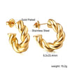 Punk Golden Plated Stainless Steel Reticulate Rhombus Hoops Earrings For Women Anti-Allergic Temperament Jewelry - Image 9