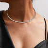 Choker Neck Cuff for Women, Open Collar Choker Torques Necklace Adjustable,Simple Stainless Steel Jewelry - Image 3