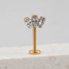 Titanium 16G Marquise CZ Screw Flat Back Vertical Helix Piercing Cartilage Stud Earring - Image 4