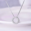 Circle Necklace With Cubic Zirconia Simple Stylish Clavicle Chain Necklaces for Women Wedding Eternity Jewelry Gifts - Image 5