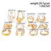 12Pcs/Set Vintage Imitation Pearl Water Drop Open Rings for Women Goth Irregular Geometric Ring Wedding Finger Jewelry - Image 4
