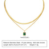 Retro Green Zircon Pendant Necklace For Women, Crystal Stone Chain Stainless Steel Gold Plated Birthday Gifts - Image 7