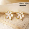 White Women's Dangle Earrings Blooming Flower Acrylic Enamel Butterfly Imitation Pearl Heart Hanging Earrings Elegant Brinc - Image 22
