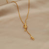 Classic 316L Stainless Steel Knot Charm Pendant&necklaces for Women Delicate Chain Metal Waterdrop Choker Necklaces - Image 4