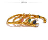 62mm Stainless Steel Multicolored Natural Stone Golden Cuff Open Bracelet Bangle Jewelry - Image 16