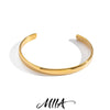 Miia 64MM Minimalist Stainless Steel Metal Smooth Chunky Cuff Open Bracelet Bangle for Women Gold Plated Jewelry - Image 1