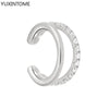 1PC Plated Gold Ear Cuff CZ Zircon For Women C Shape Men's Clip Earring Jewelry Clip On Ear - Image 15