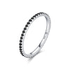 Silver Black Zirconia Stackable Rings Crystal Silver Finger Rings for Women Party Jewelry - Image 8