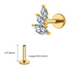 Titanium 16G Cluster Marquise CZ Tragus Helix Stud Conch Lobe Rook Cartilage Leaf Climber Flat Back Labret - Image 29