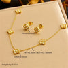 Stainless Steel Zircon Flower Water Drop Necklace Bracelet Earrings Anklets Holiday Jewelry Set For Lady - Image 5
