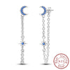 Silver Hoop Earrings Star Moon Stud Drop Earrings For Woman Party Wedding Accessories Jewelry Gift - Image 33