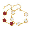Gold Plated Floral Bracelets, Stainless Steel Charm Bracelet Adjustable Lucky Chain Set Gift - Image 11