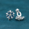 Female Small Red Zircon Stone Clip Earrings Charm Silver Color Wedding Jewelry For Women - Image 6